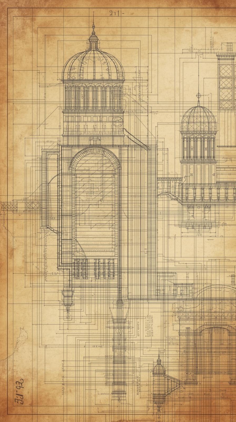 Blueprint Schematics Faded