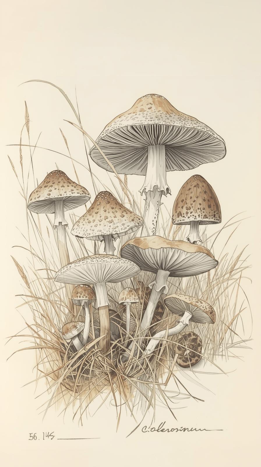 Mushroom Field Notes Sketch