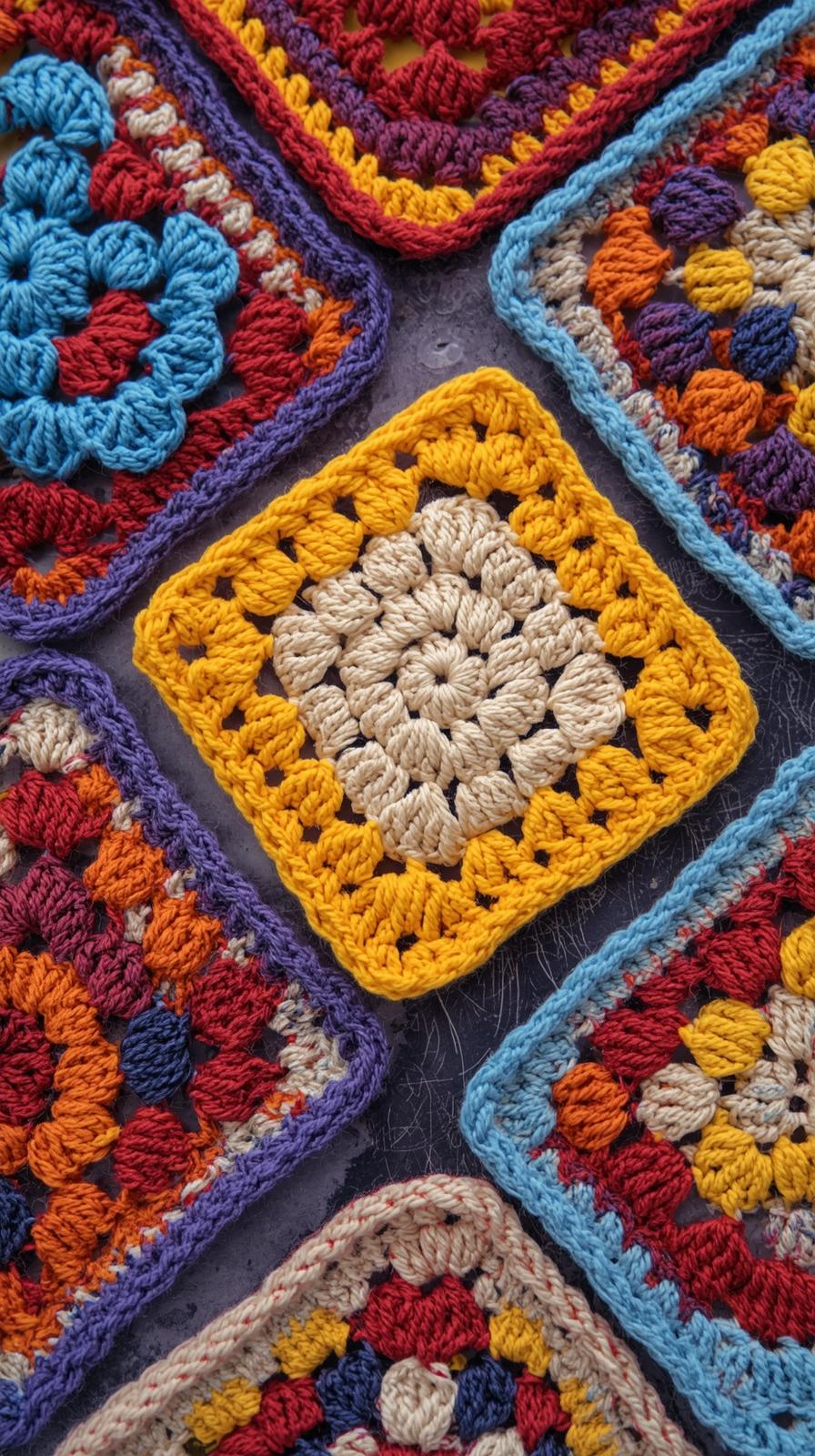 Crochet Granny Square Mosaic