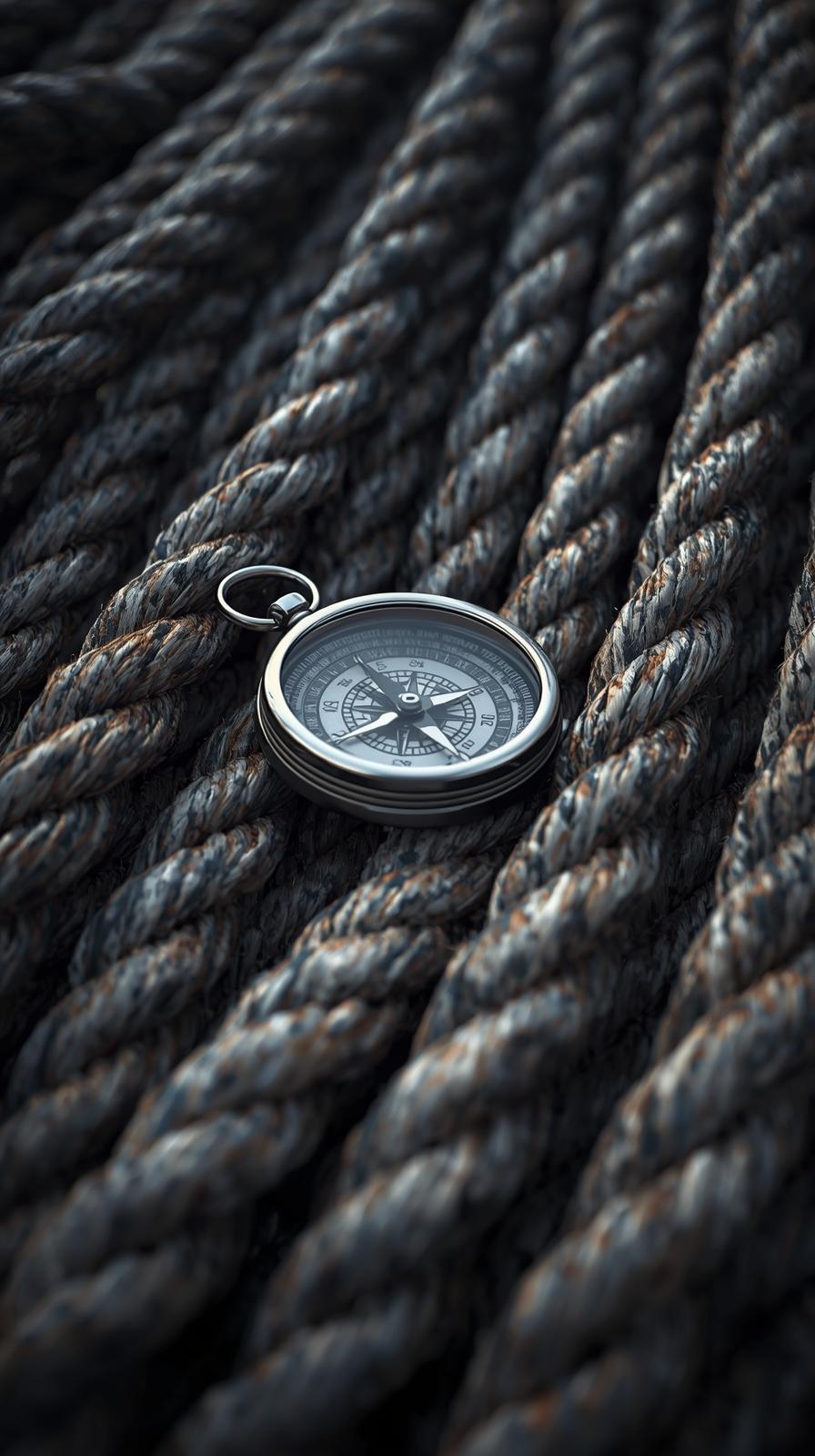 Nautical Compass And Ropes