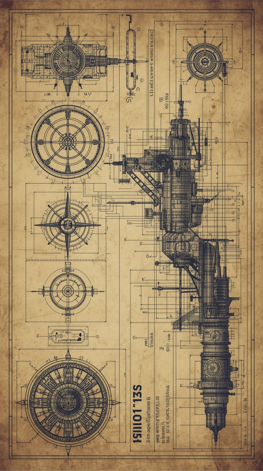 Blueprint Schematics Faded