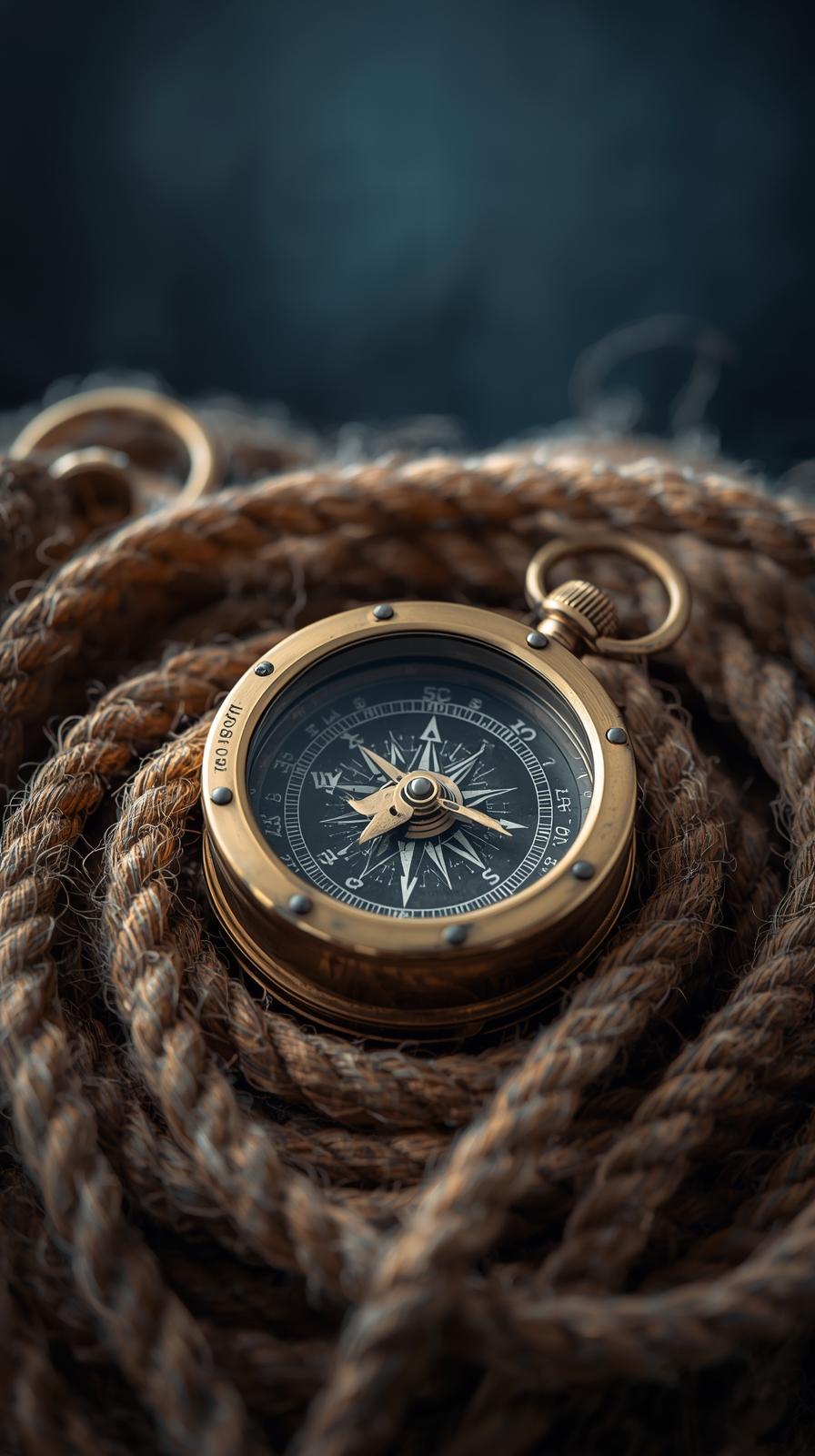Nautical Compass And Ropes