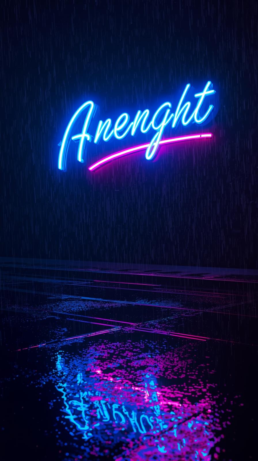Neon Script Sign Flicker