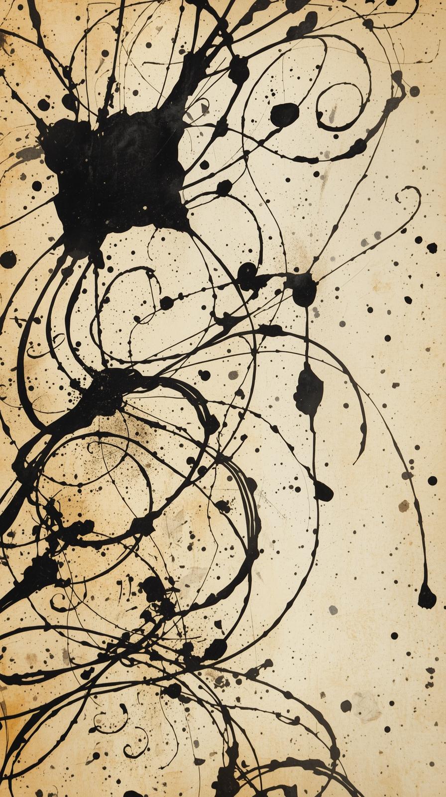 Calligraphy FInk Splatters And Nib Markslourishes