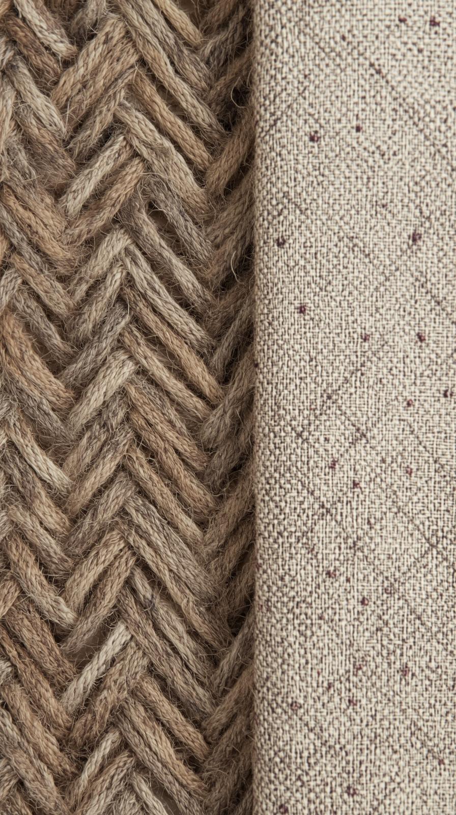 Polka Dots OHerringbone Wool Weave Close Upn Aged