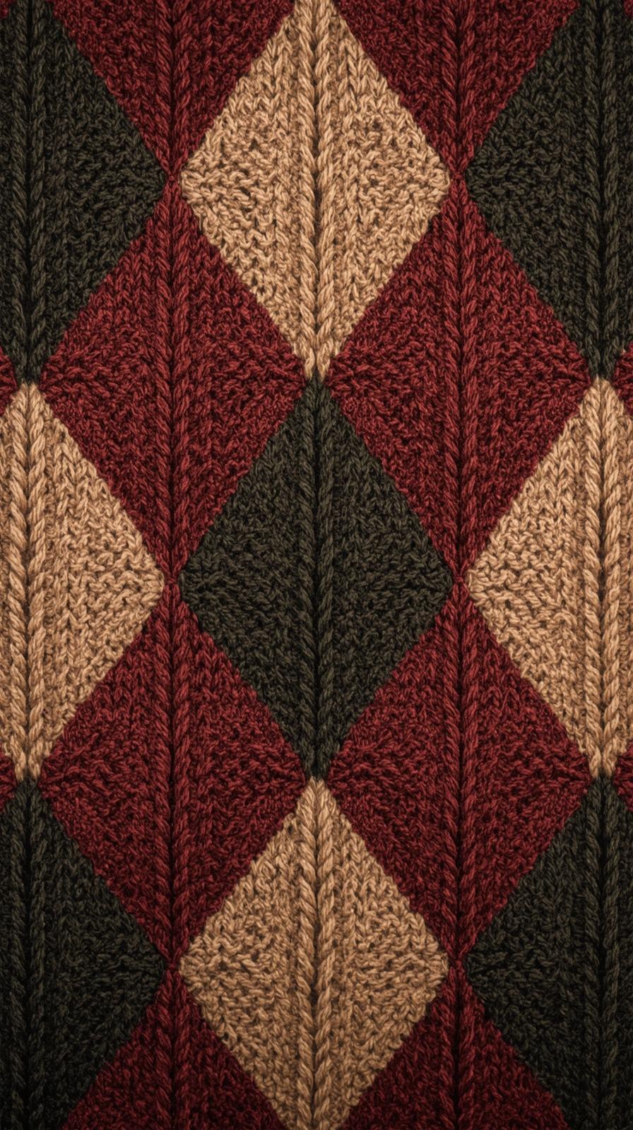 Argyle Knit Pattern Cozy