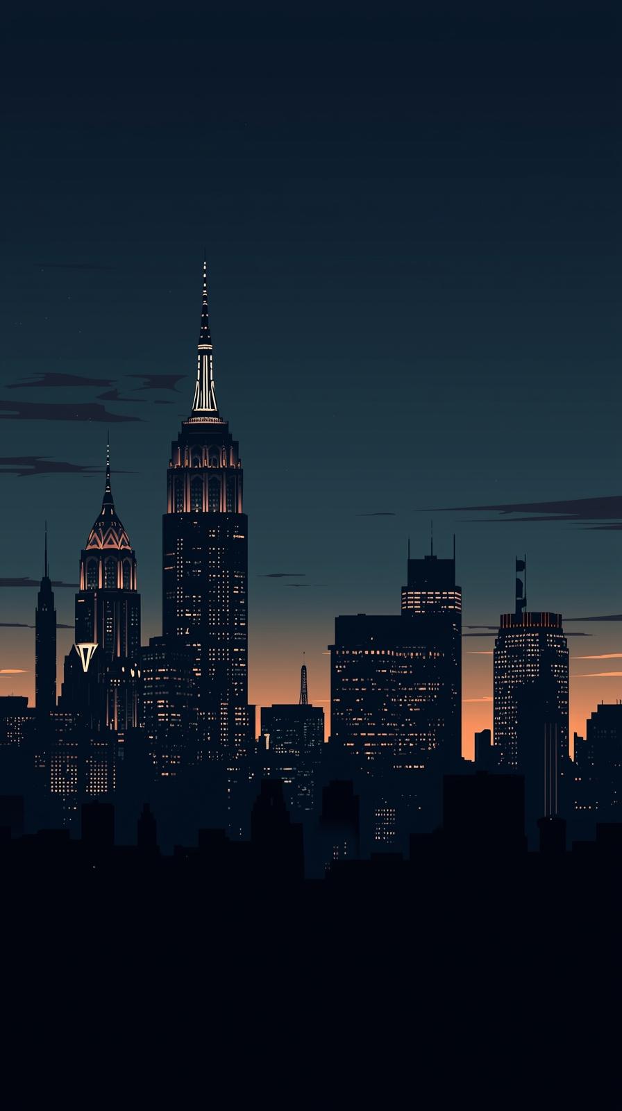 Art Deco Skyline Silhouette