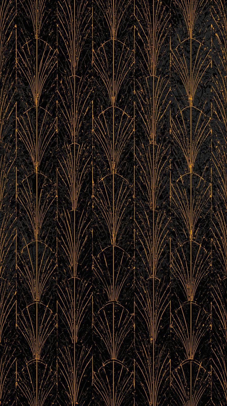 Art Deco Gold Geometrics On Ebony