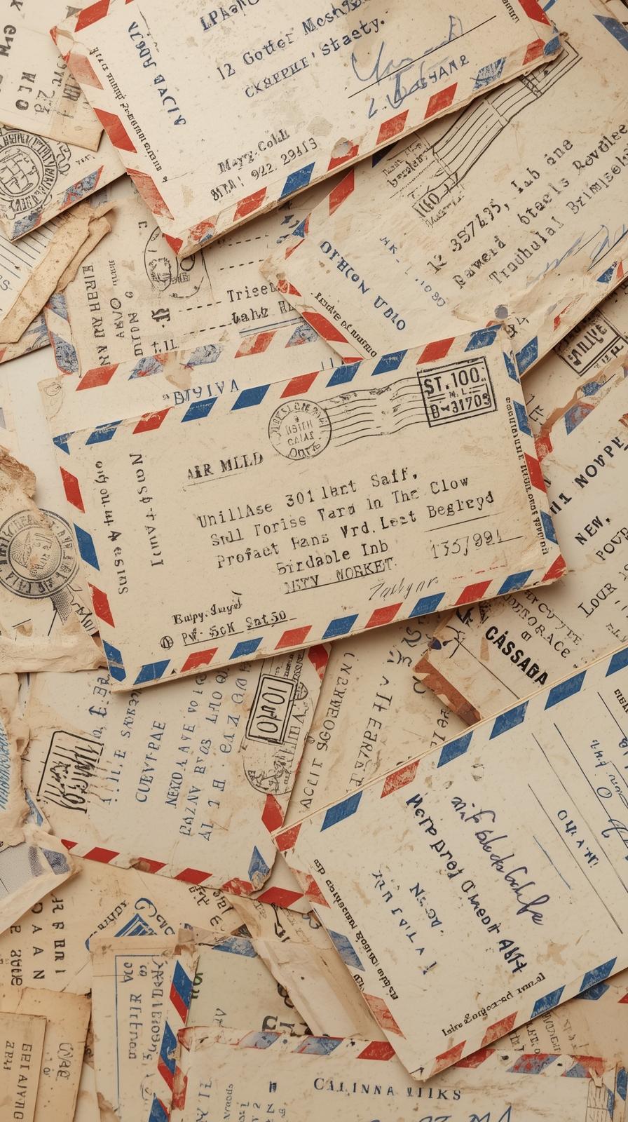 Old Travel TicAirmail Stripes Border Layoutkets Sc