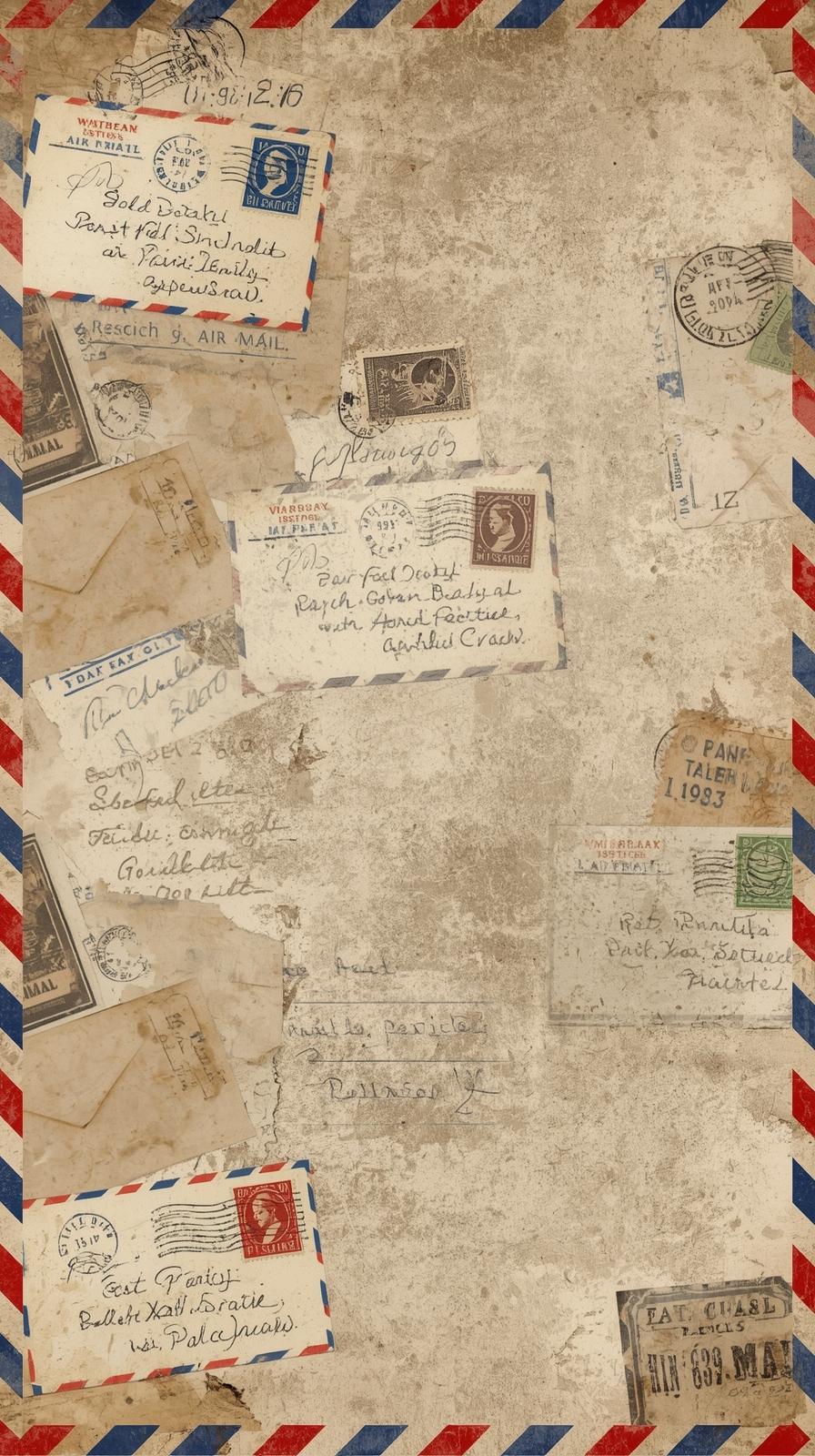 Old Travel TicAirmail Stripes Border Layoutkets Sc