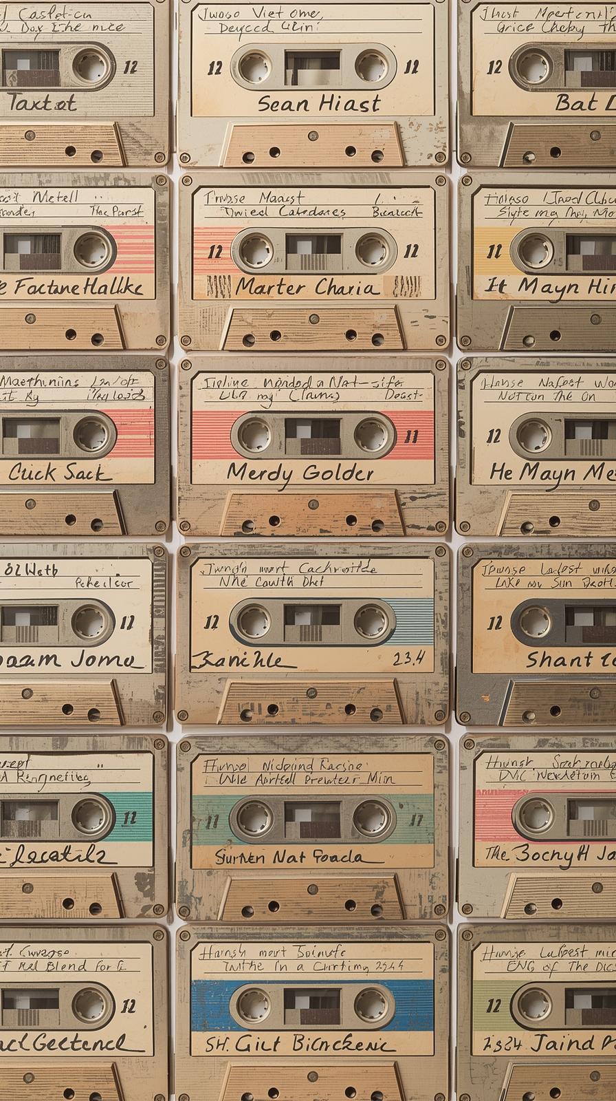 Cassette Tape Label Grid