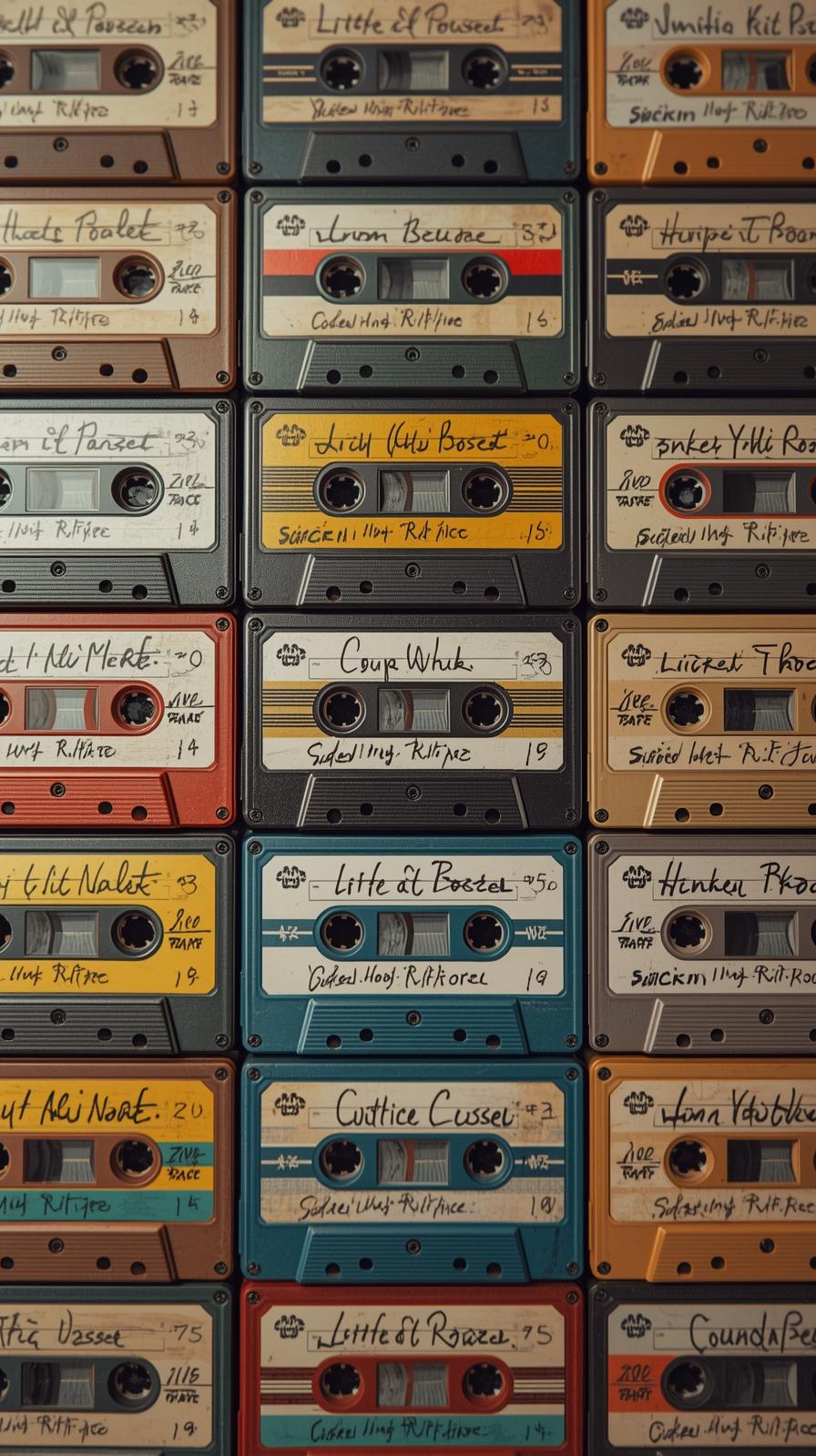 Cassette Tape Label Grid