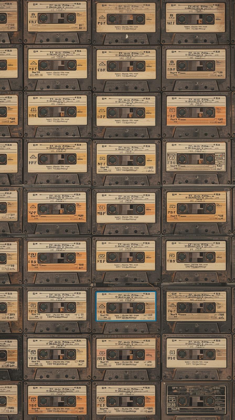 Cassette Tape Label Grid