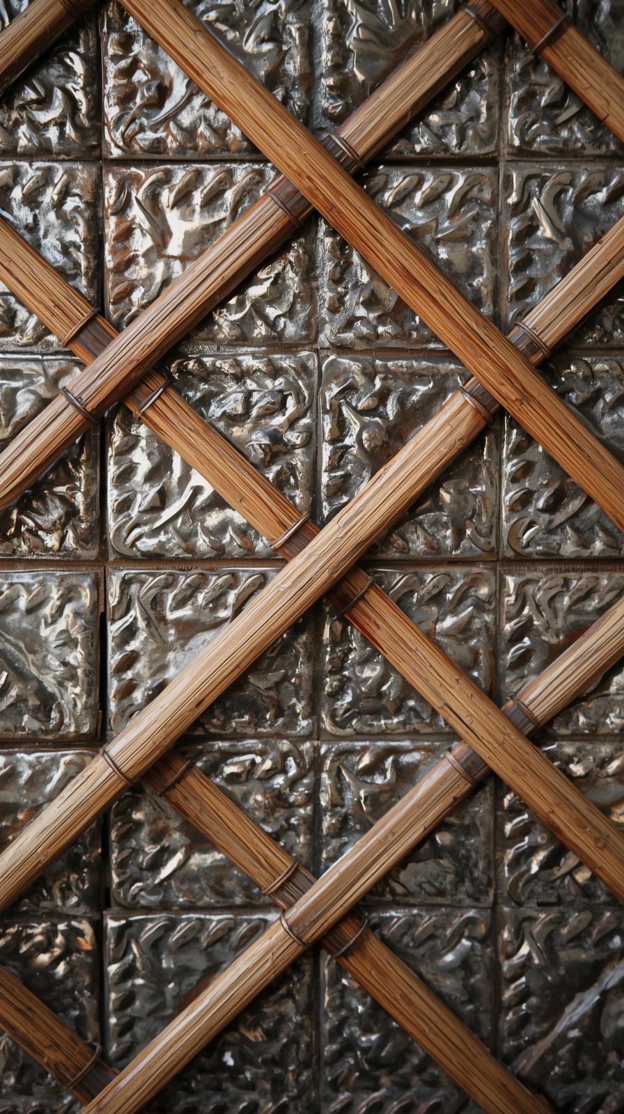 Pressed Tin CRattan Cane Webbing Grideiling Tiles