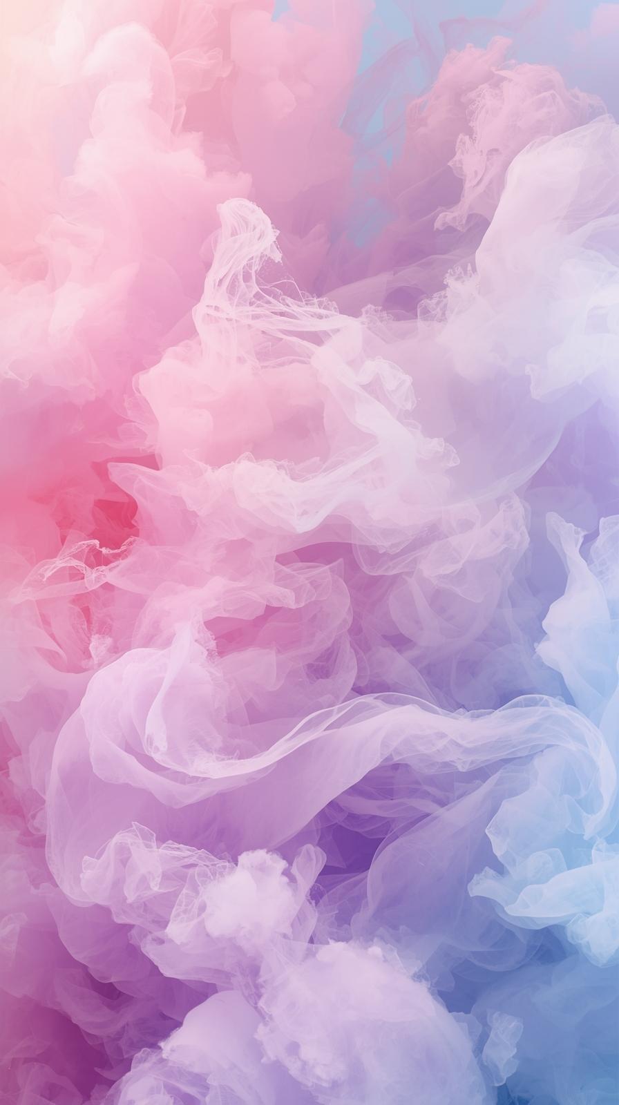 Abstract Swirl Clouds In Dreamy Cotton Candy Color