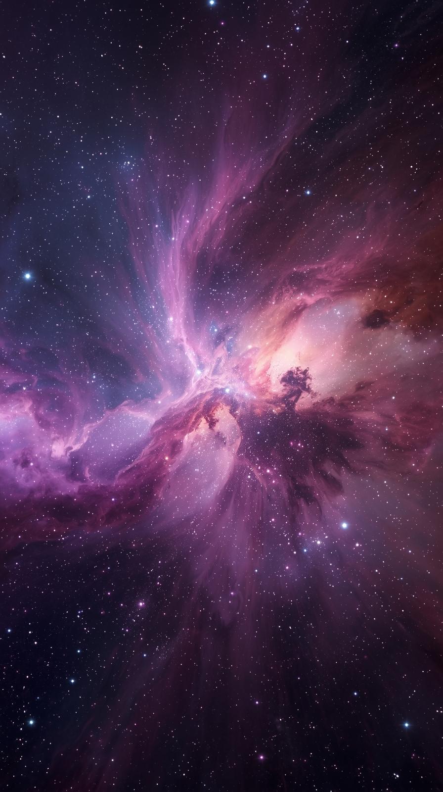 Cosmic Galaxy Burst With Bright Stars And Nebula C