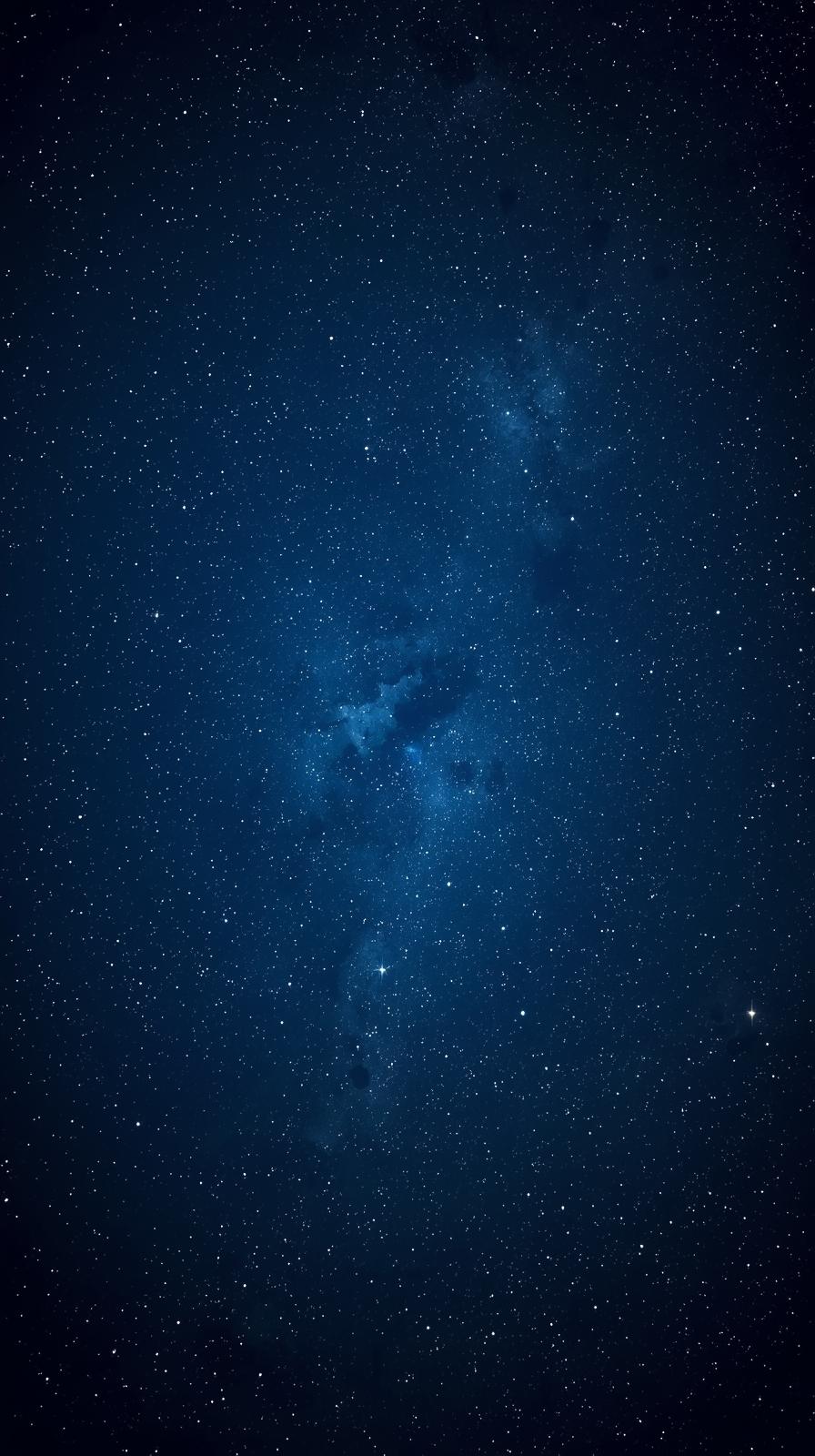 Dark Purple Starry Sky With Glowing Constellations