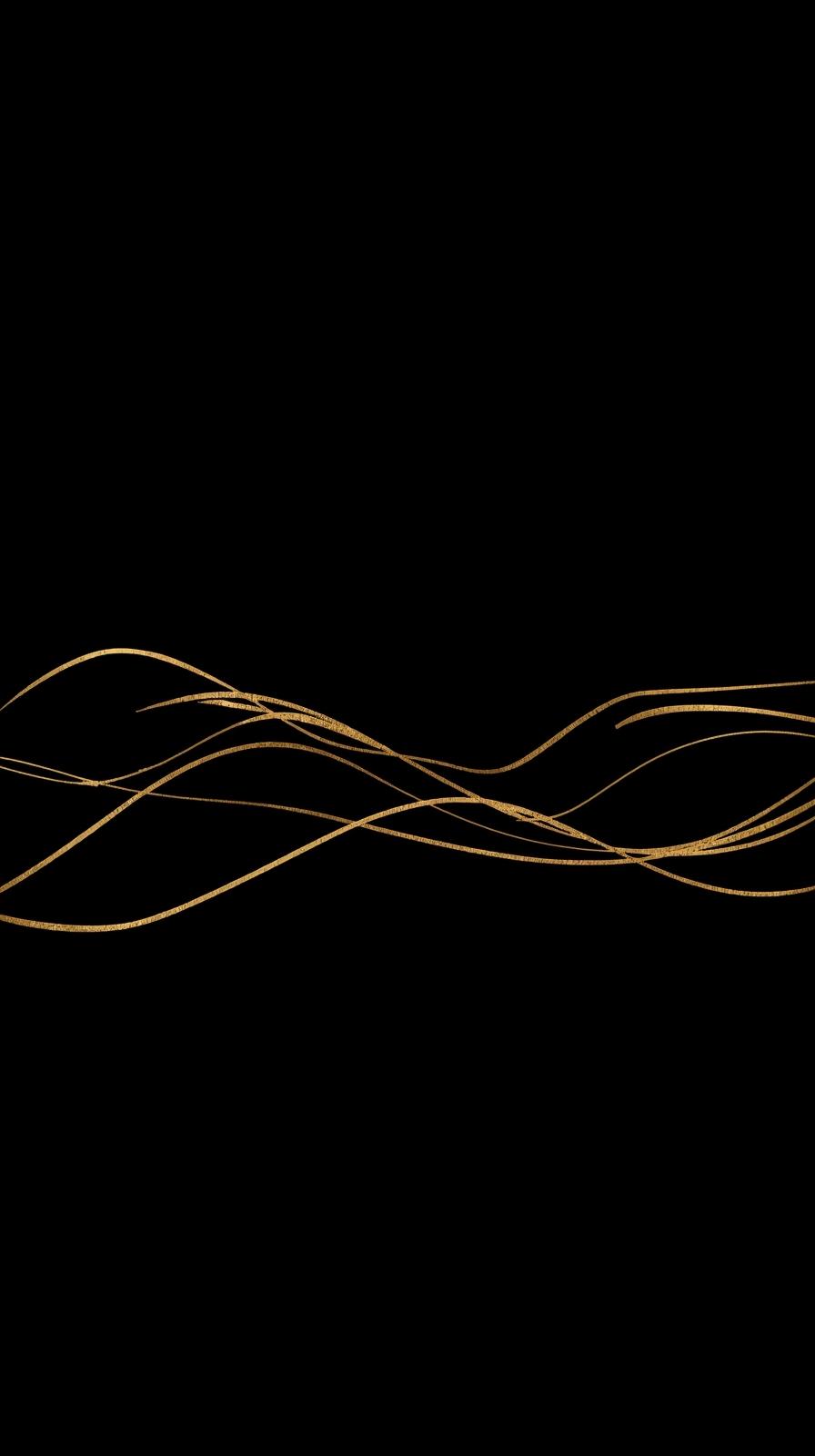 Minimal Line Waves In Gold On Black