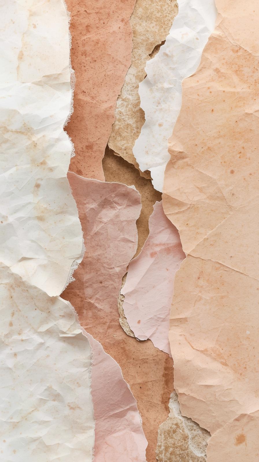 Paper Collage Aesthetic With Torn Edges And Soft T