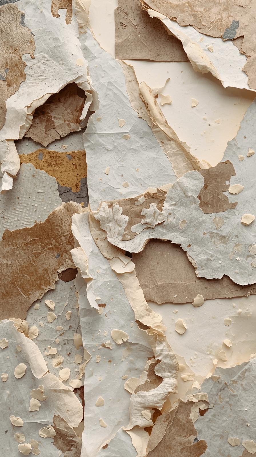 Paper Collage Aesthetic With Torn Edges And Soft T