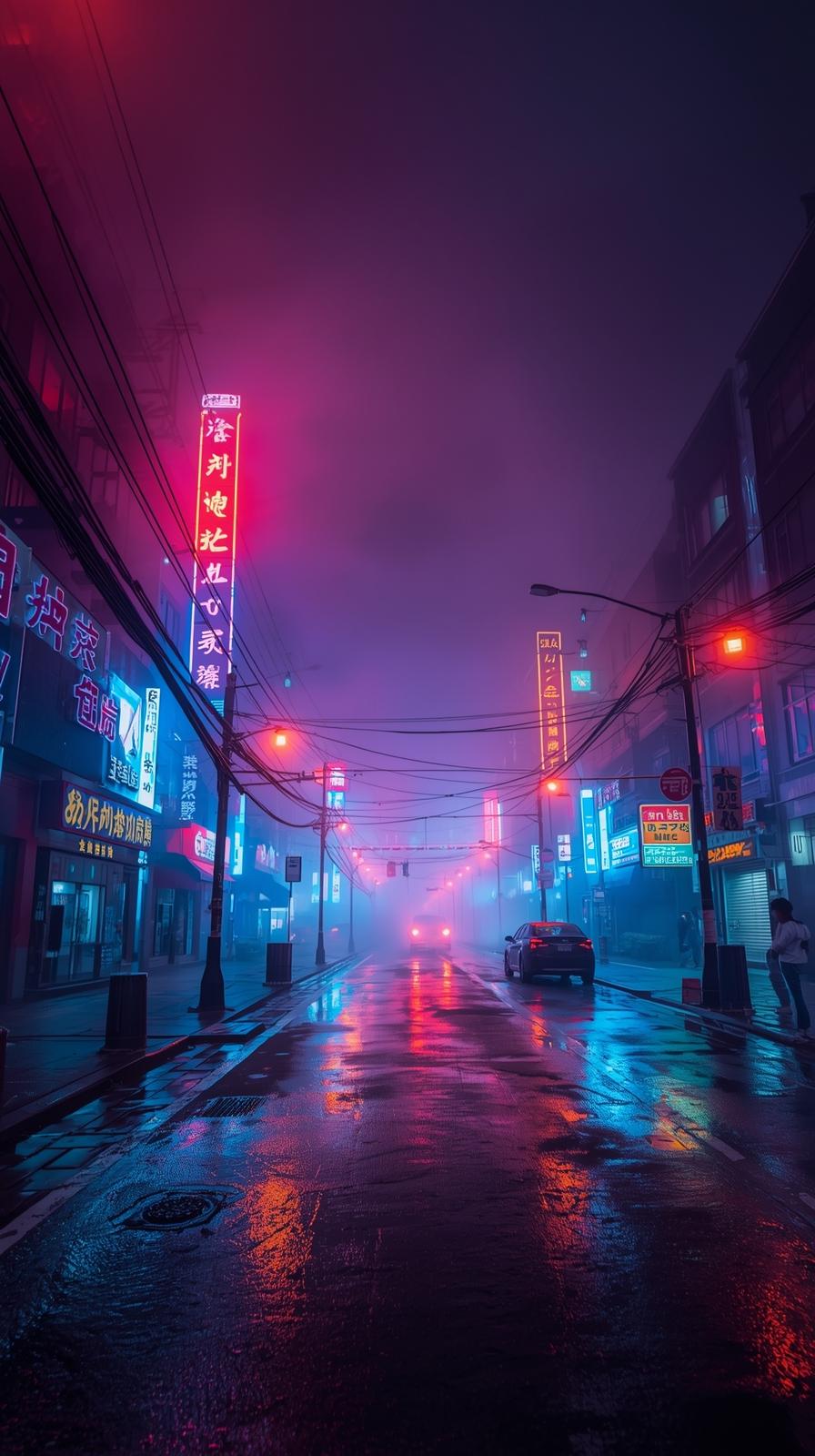 Smoky Neon Lights With Glowing Edges