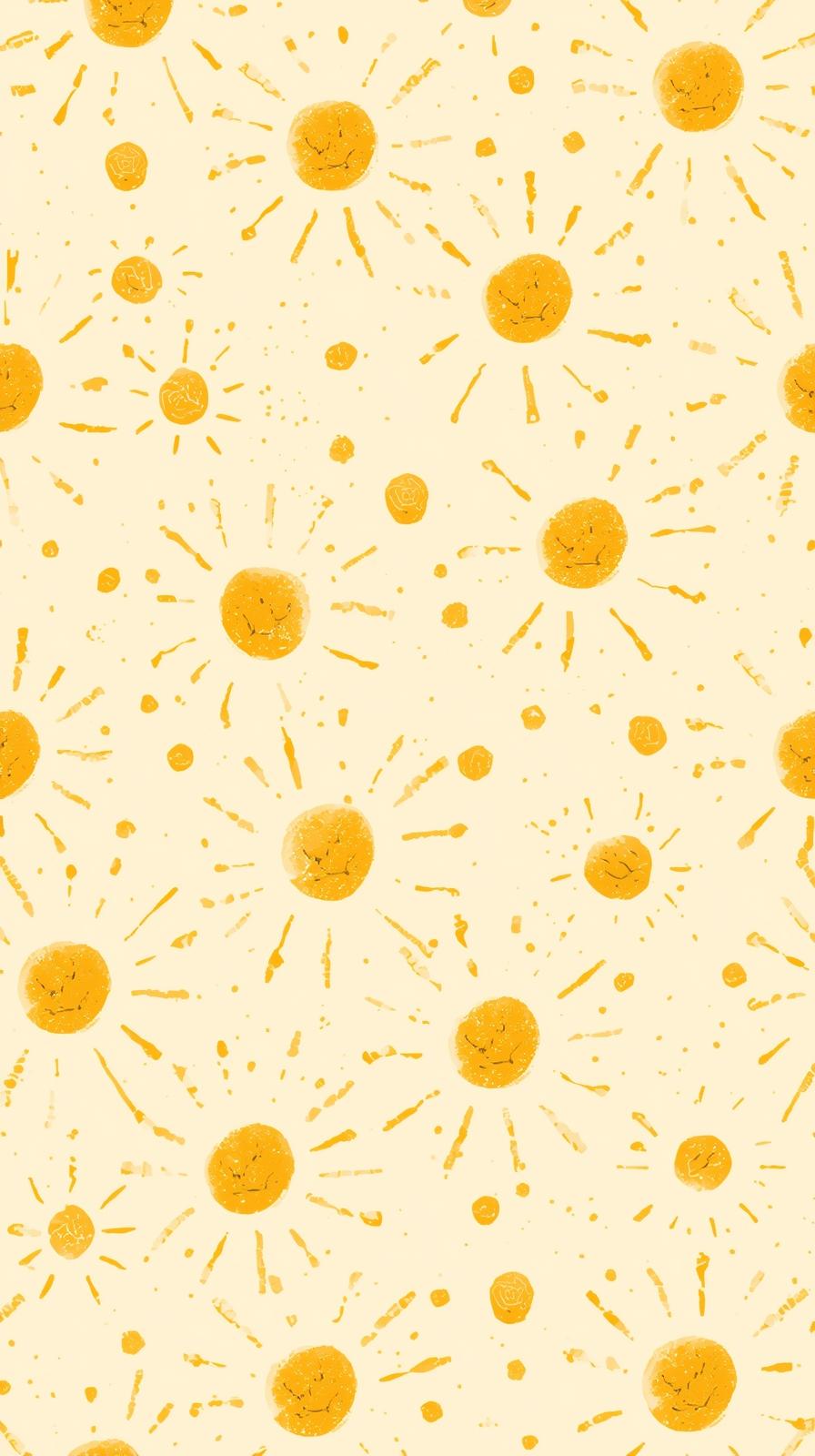 Soft Sunshine Pattern With Hand Drawn Circles