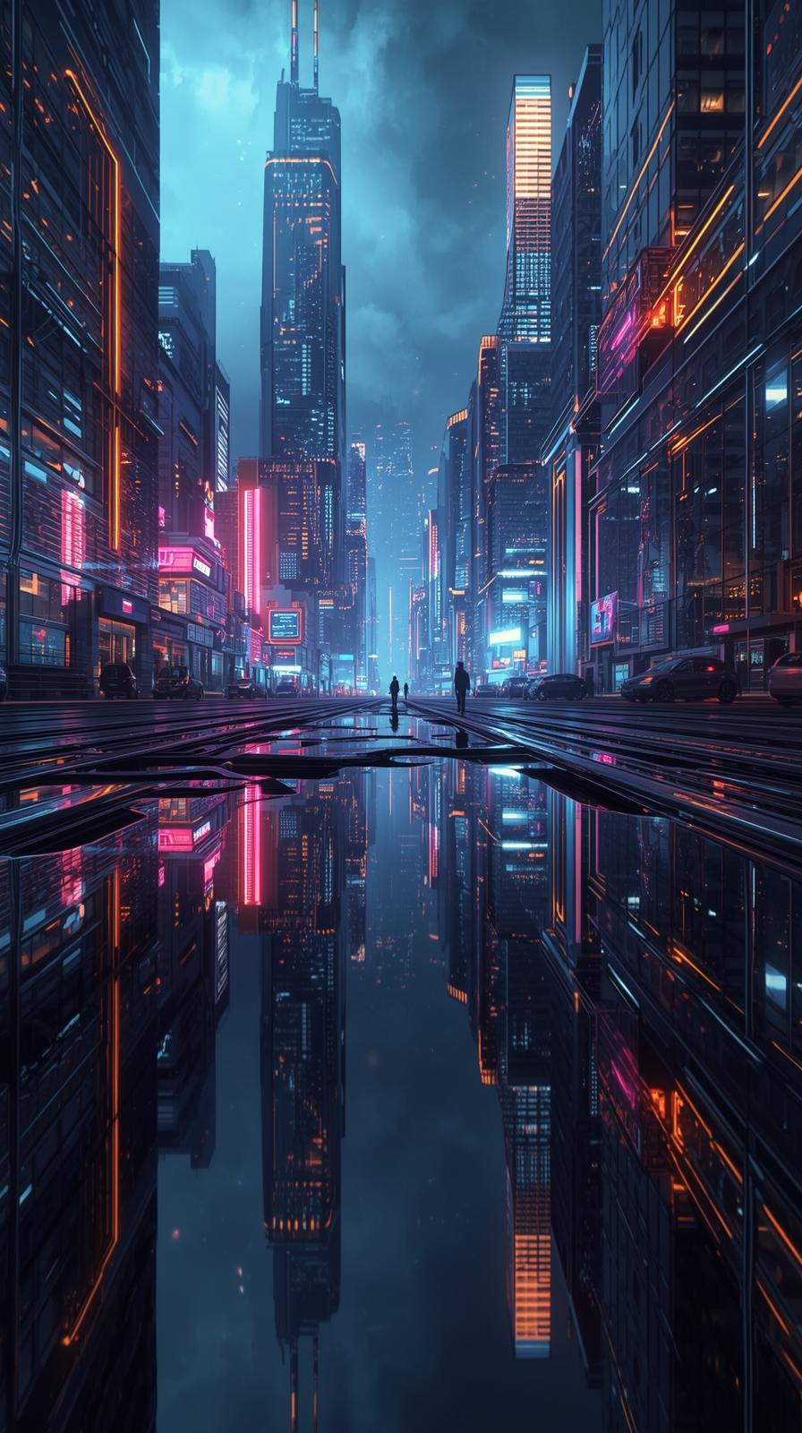 Cityscape Reflected On Metal Surfaces