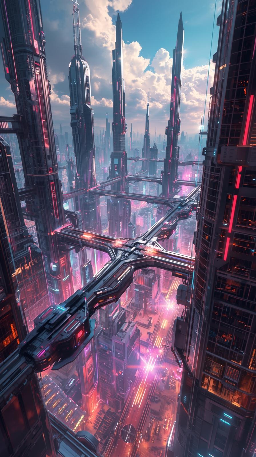 Metaverse Digital Sci Fi City