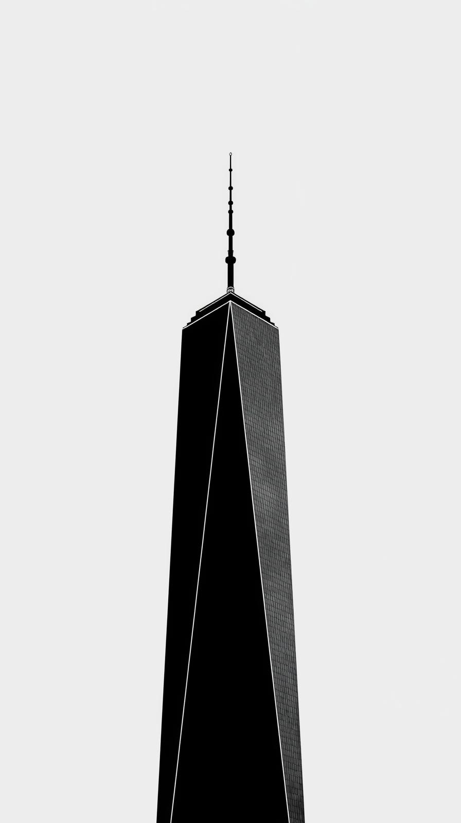 Minimal Black  White Skyscraper Silhouette Wallpap