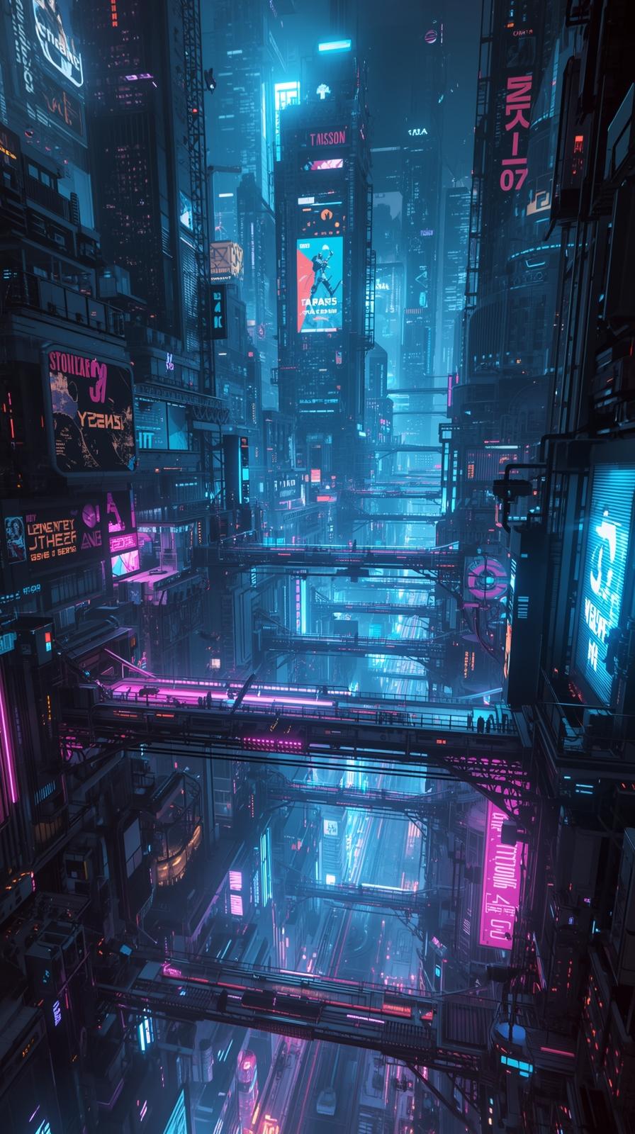 Metaverse Digital Sci Fi City