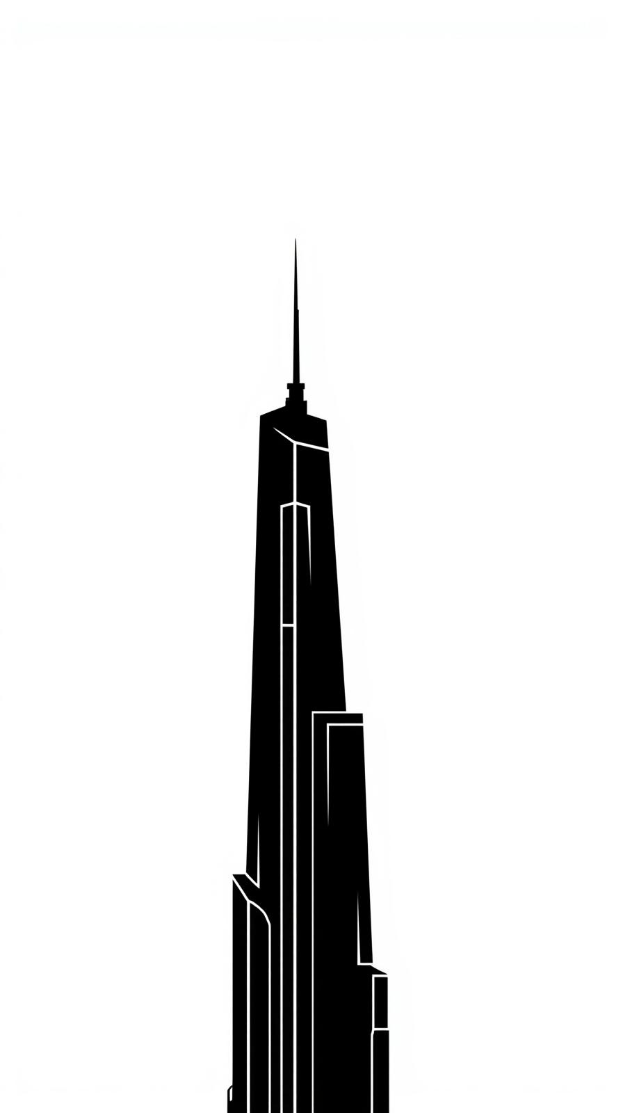 Minimal Black  White Skyscraper Silhouette Wallpap