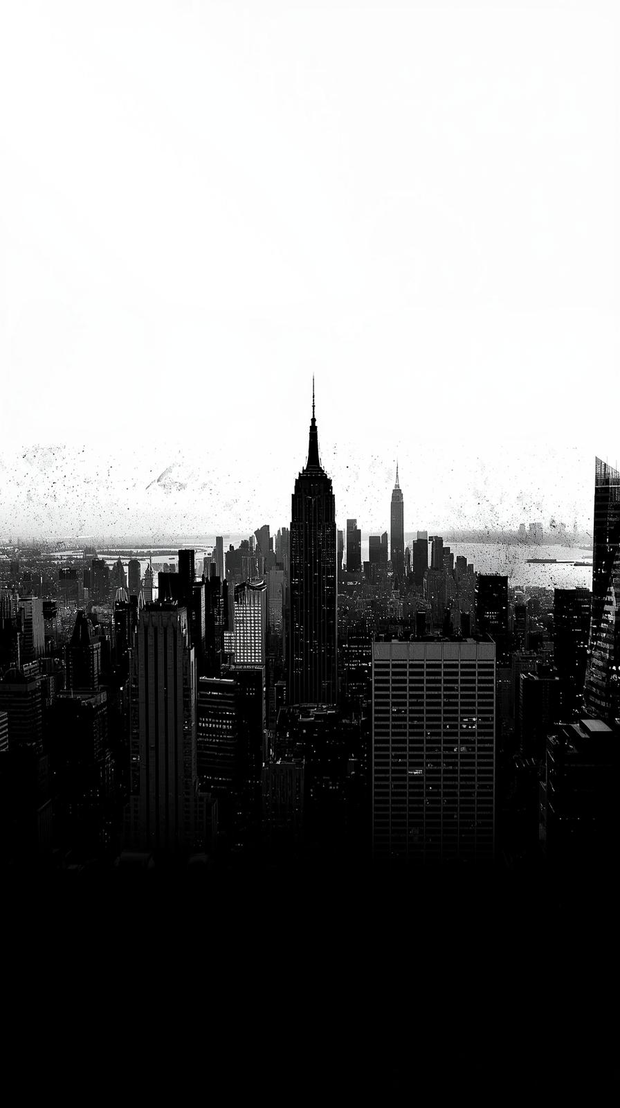 Monochrome City Skyline High Contrast Wallpaper