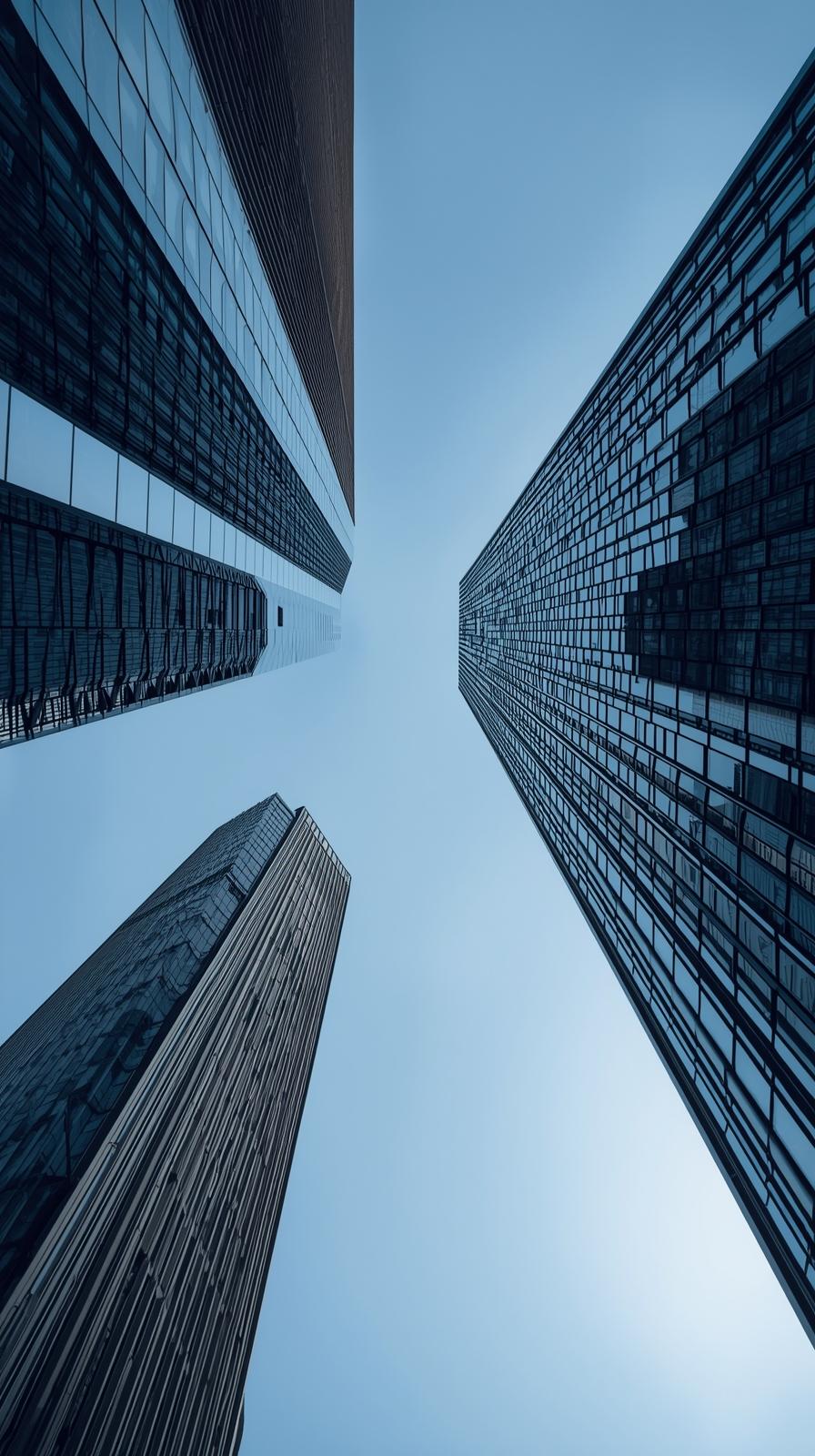 Modern Skyscrapers Seen From Below Perspective