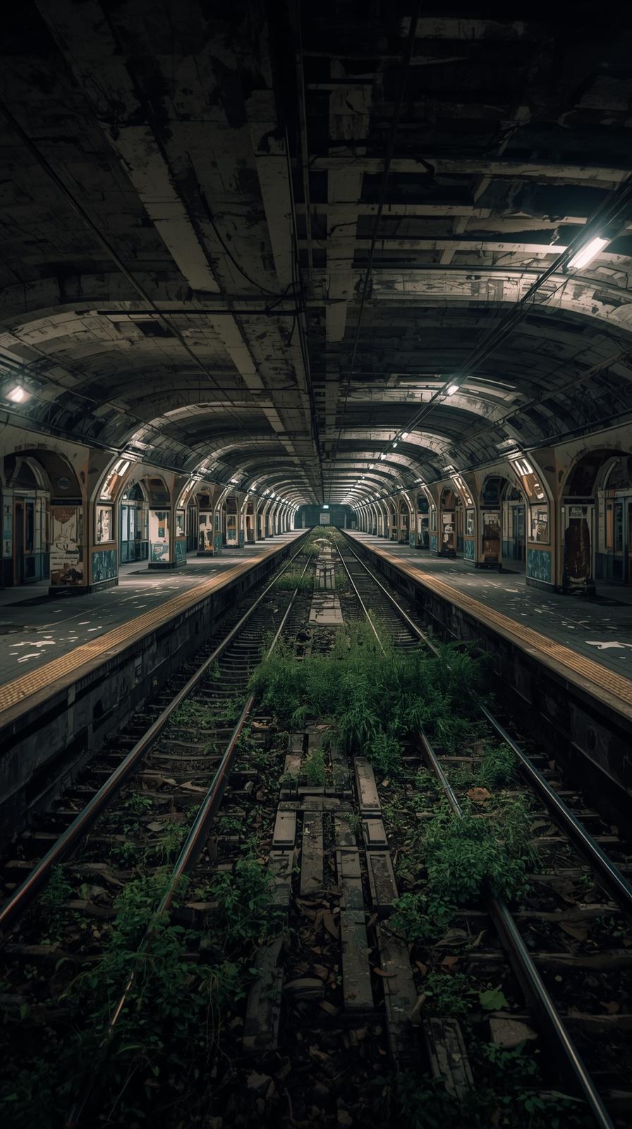 Old Abandoned Metro Station In A City