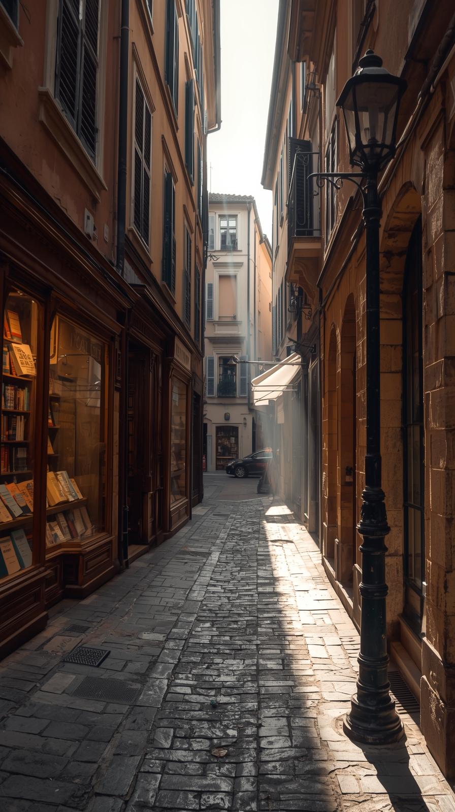 Old Bookstore Street In Historic City