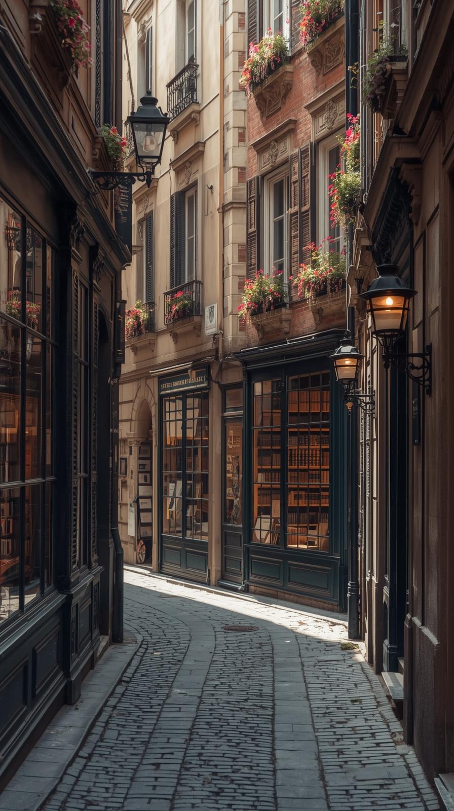 Old Bookstore Street In Historic City