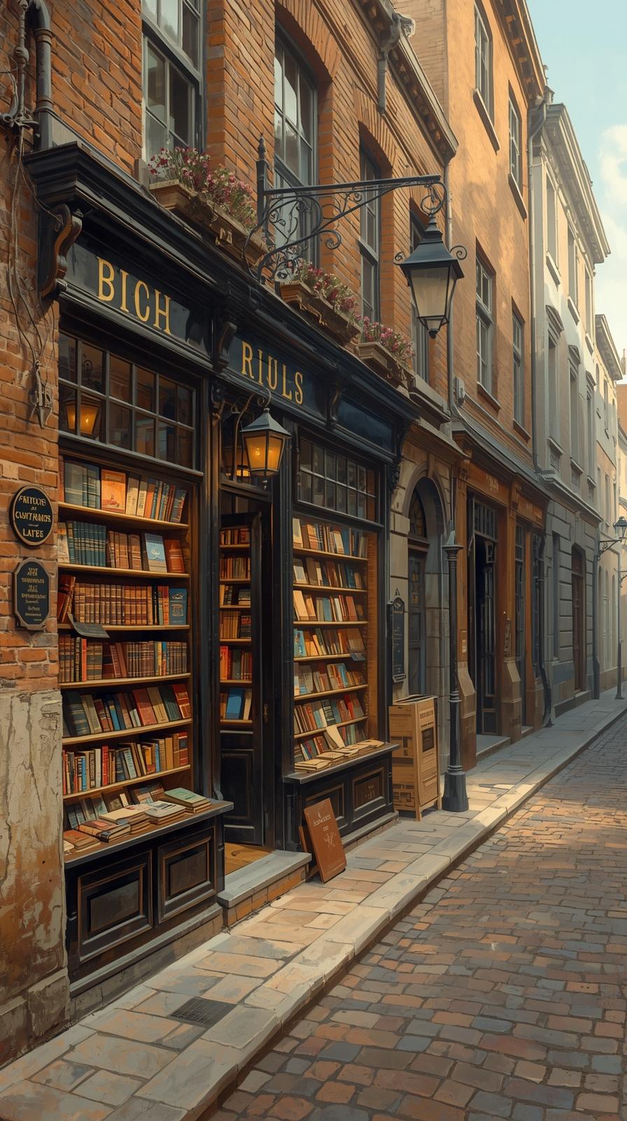 Old Bookstore Street In Historic City