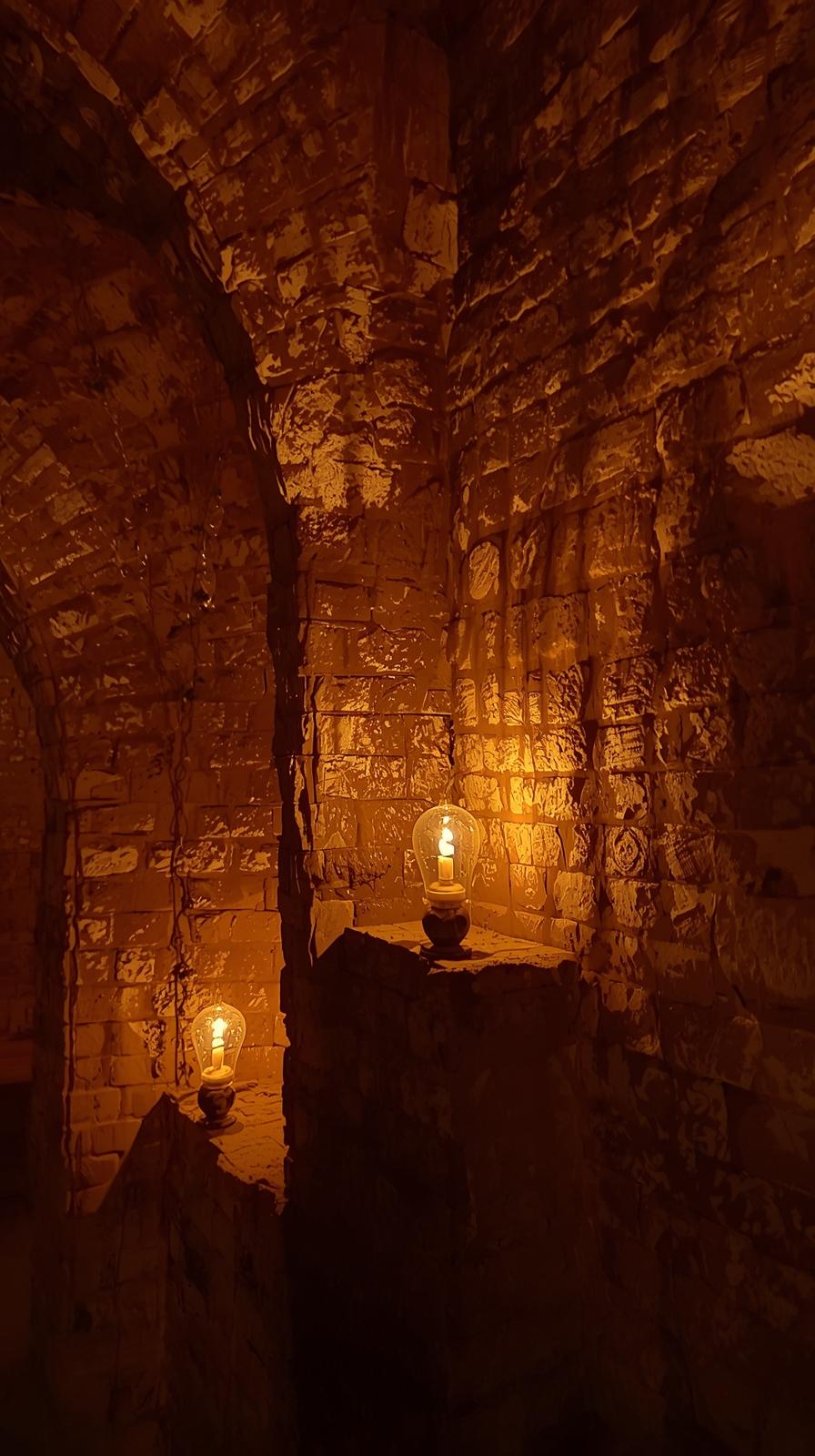 Old Stone Architecture With Warm Cozy Lights