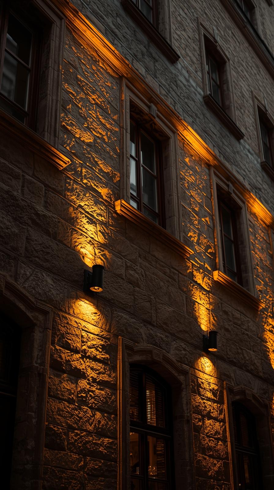 Old Stone Architecture With Warm Cozy Lights