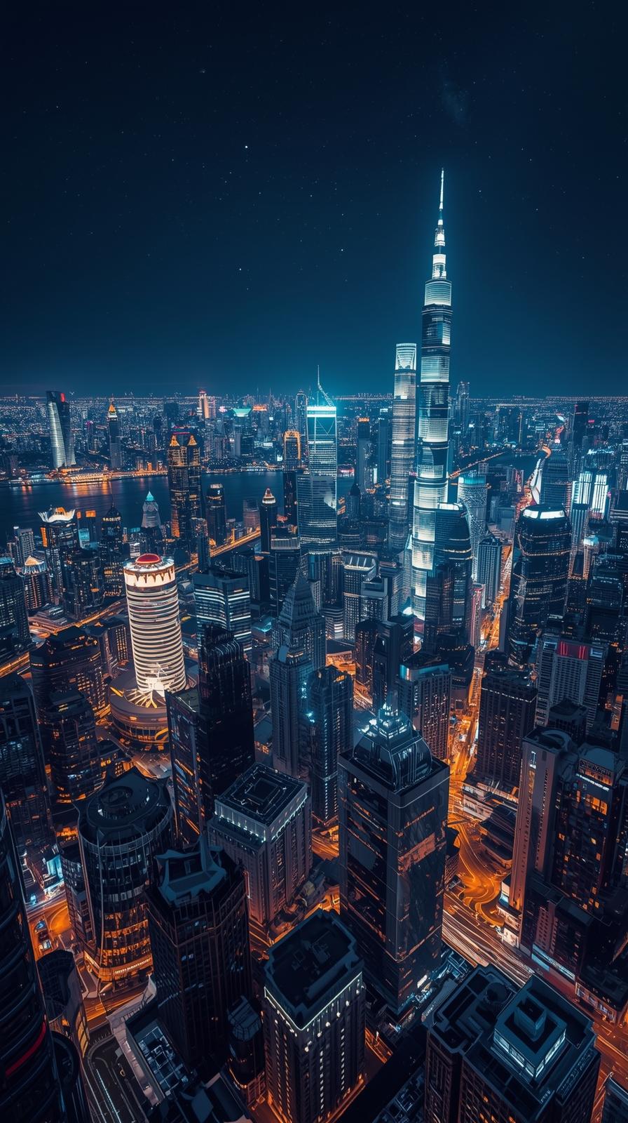 Shanghai Skyline With Futuristic Towers