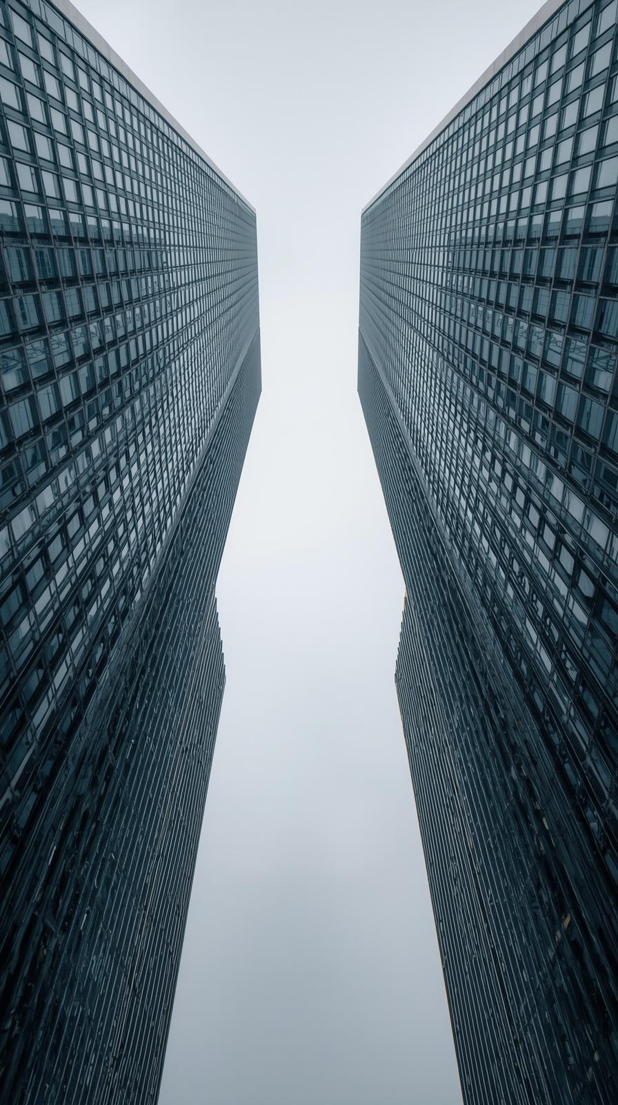 Symmetrical Skyscrapers Mirrored Aesthetic