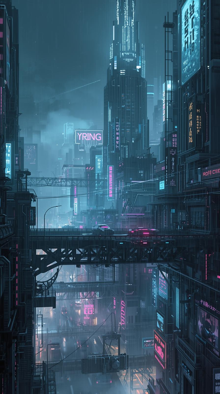 Ultra Detailed Cyberpunk Techno Cityscape