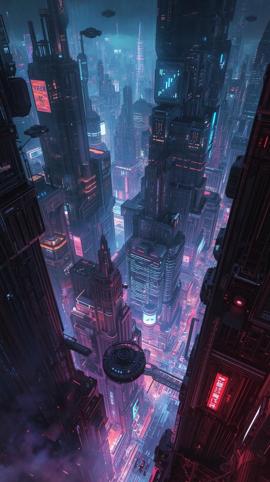 Ultra Detailed Cyberpunk Techno Cityscape