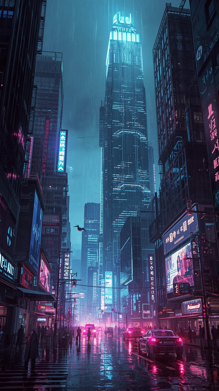 Ultra Detailed Cyberpunk Techno Cityscape