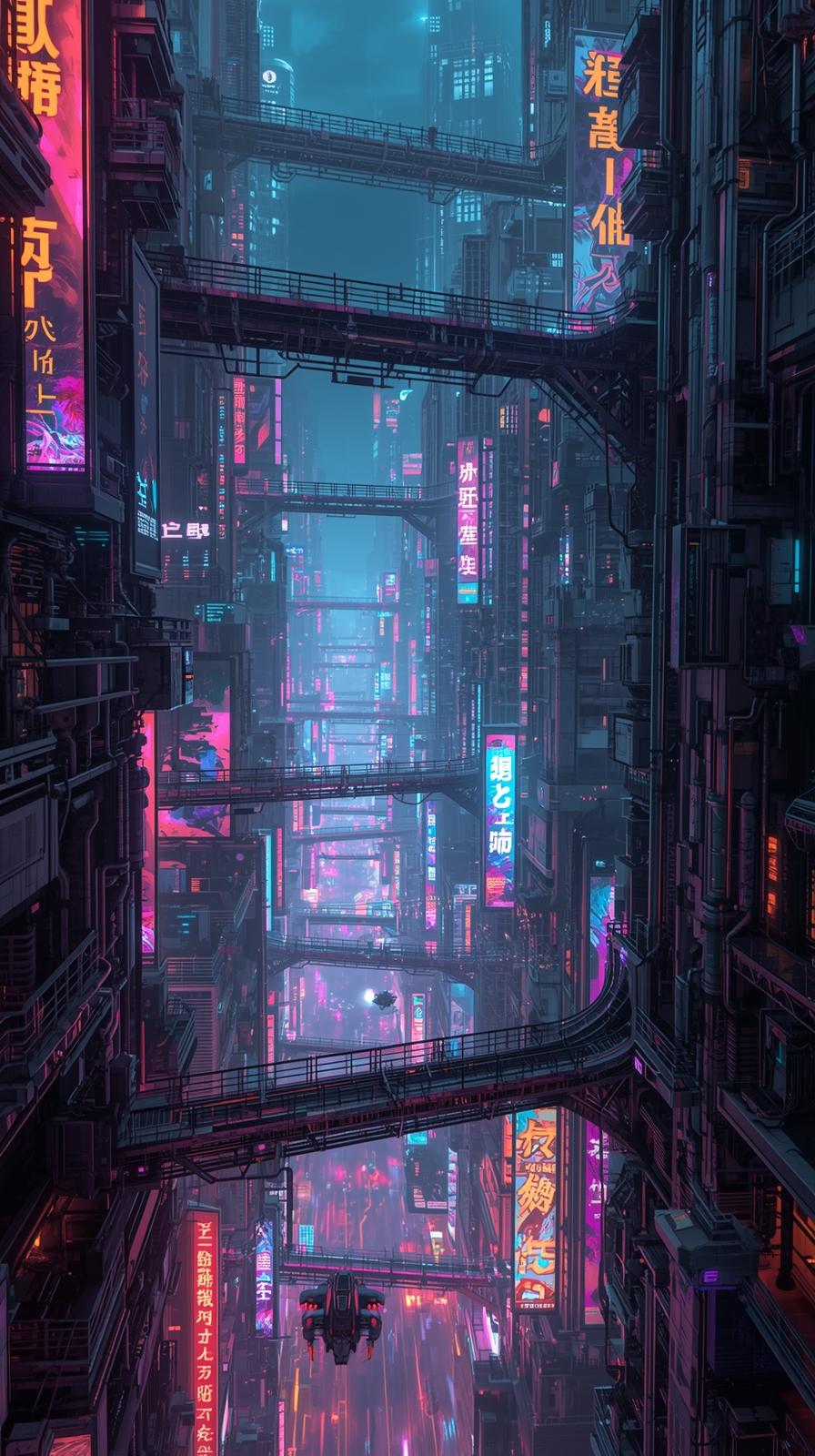 Ultra Detailed Cyberpunk Techno Cityscape