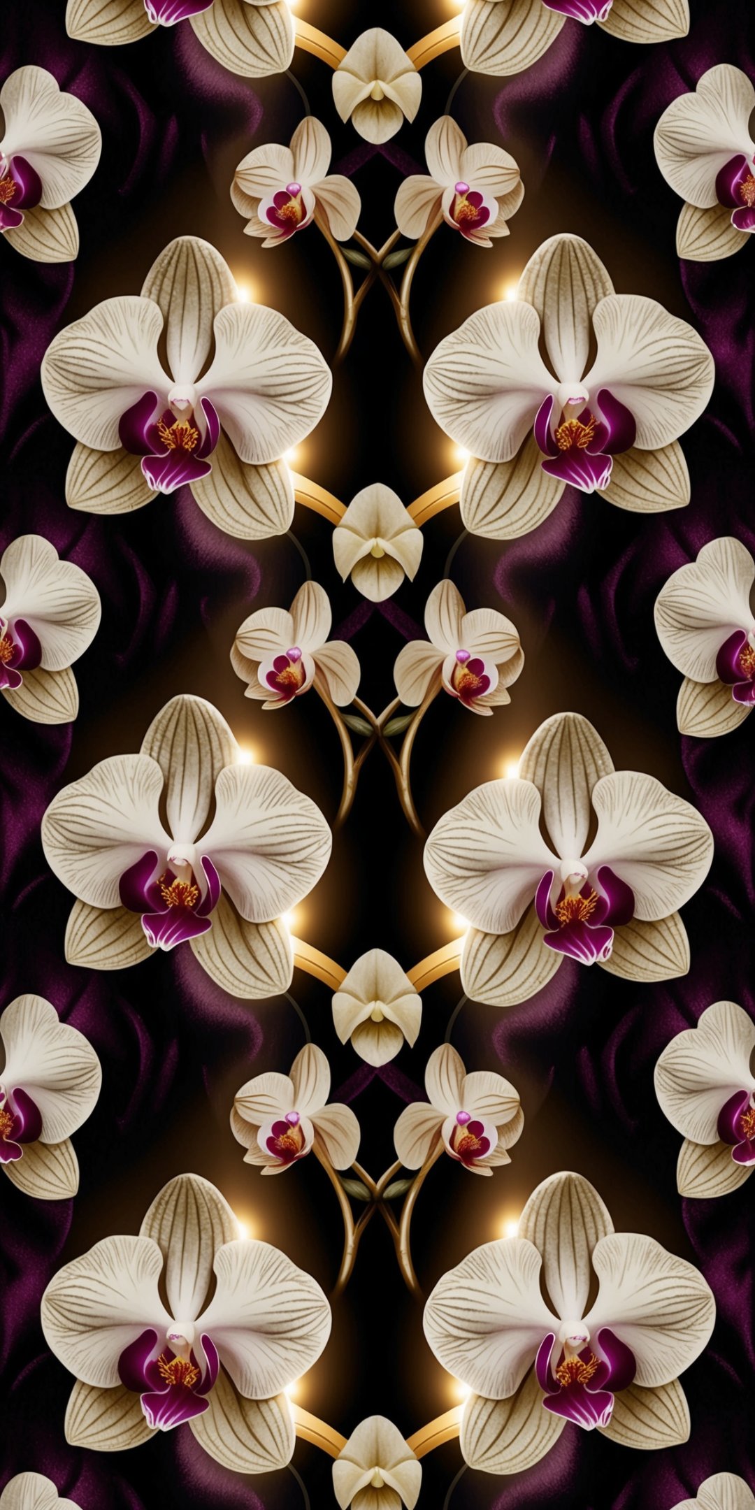 Symmetrical Pattern Of Exotic Orchids With Delicat