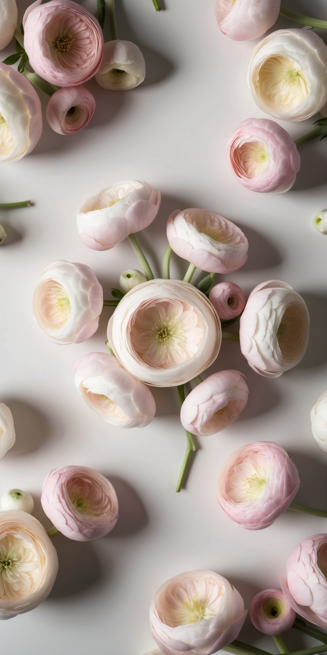 Soft Delicate Pastelcolored Ranunculus Flowers Arr