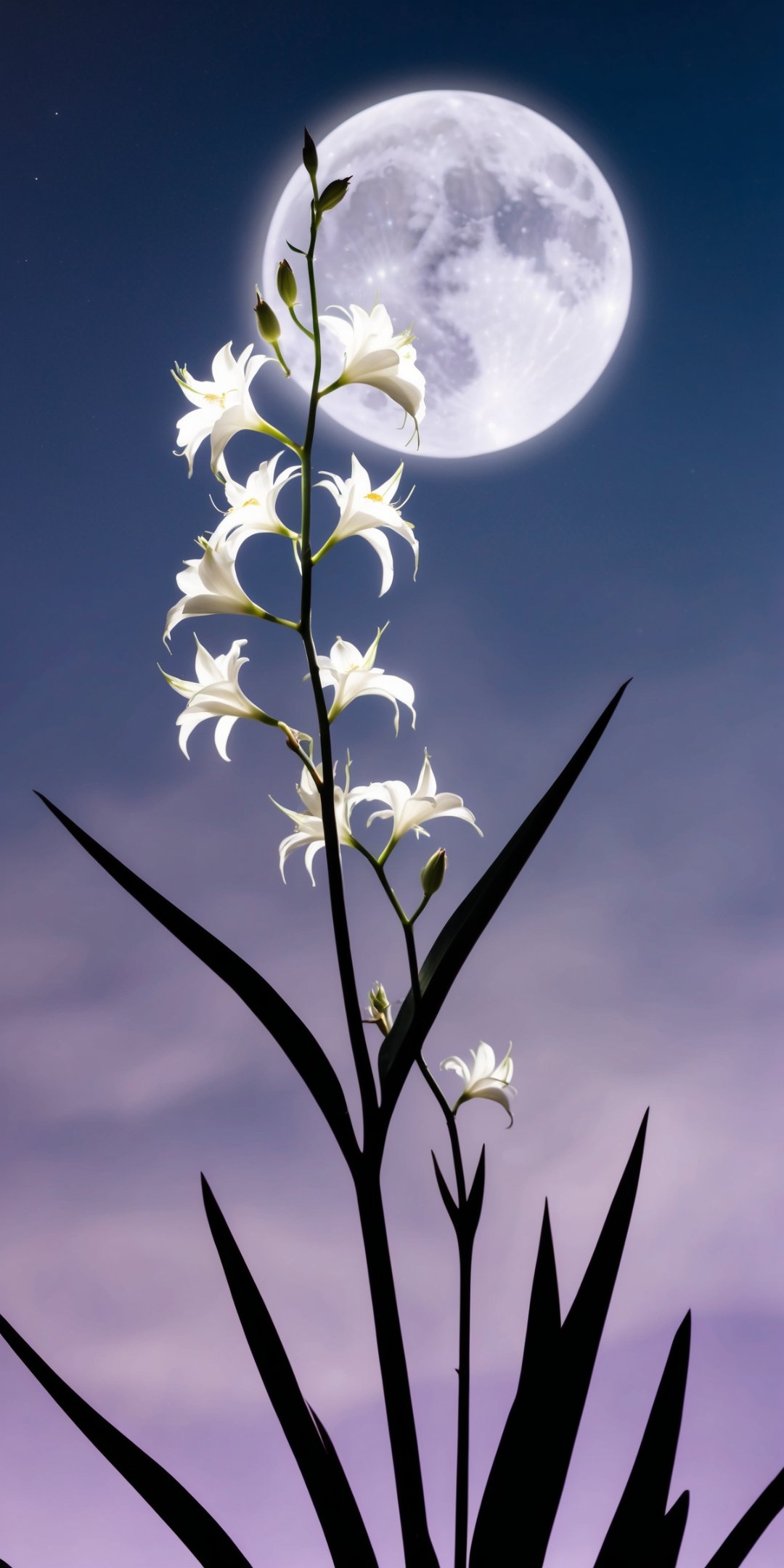 Nightblooming Cereus With Delicate White Flowers A