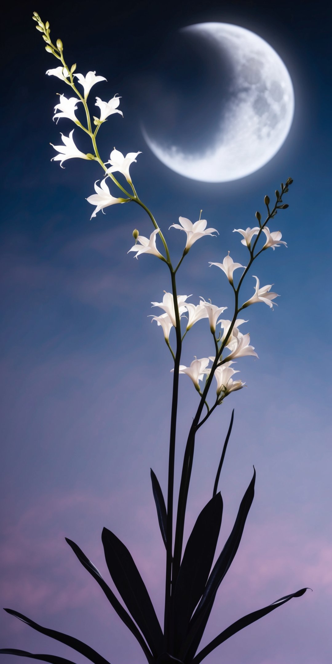 Nightblooming Cereus With Delicate White Flowers A