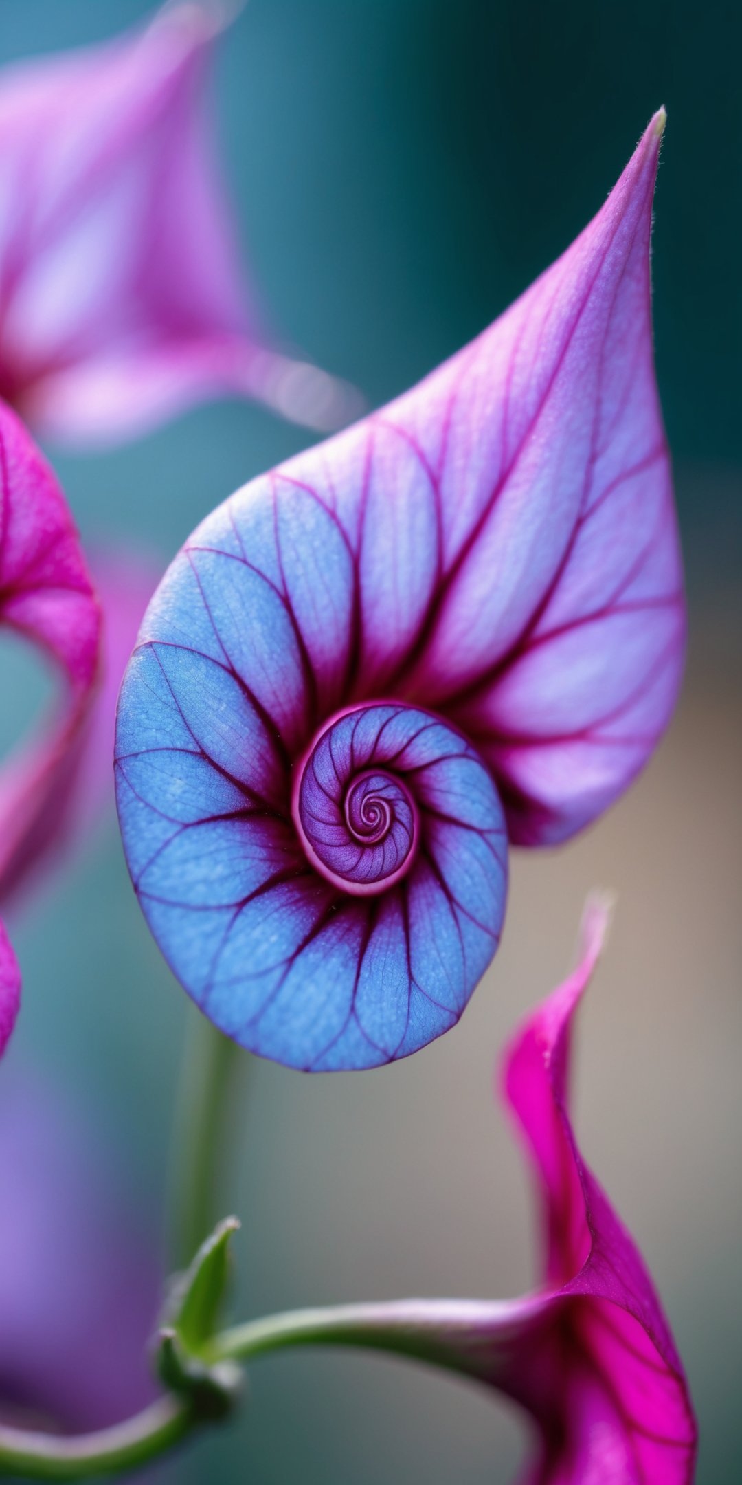 Macro Shot Of Delicate Morning Glory Flowers Showc